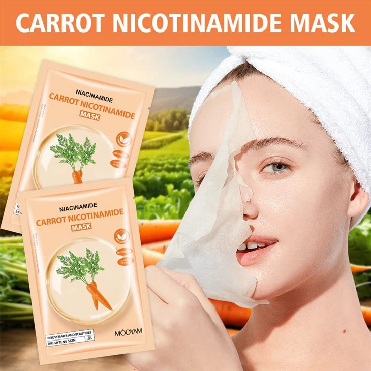 MOOYAM Carrot Niacinamide Facial Mask – 15-Minute Glow Boost For Dull, Tired Skin