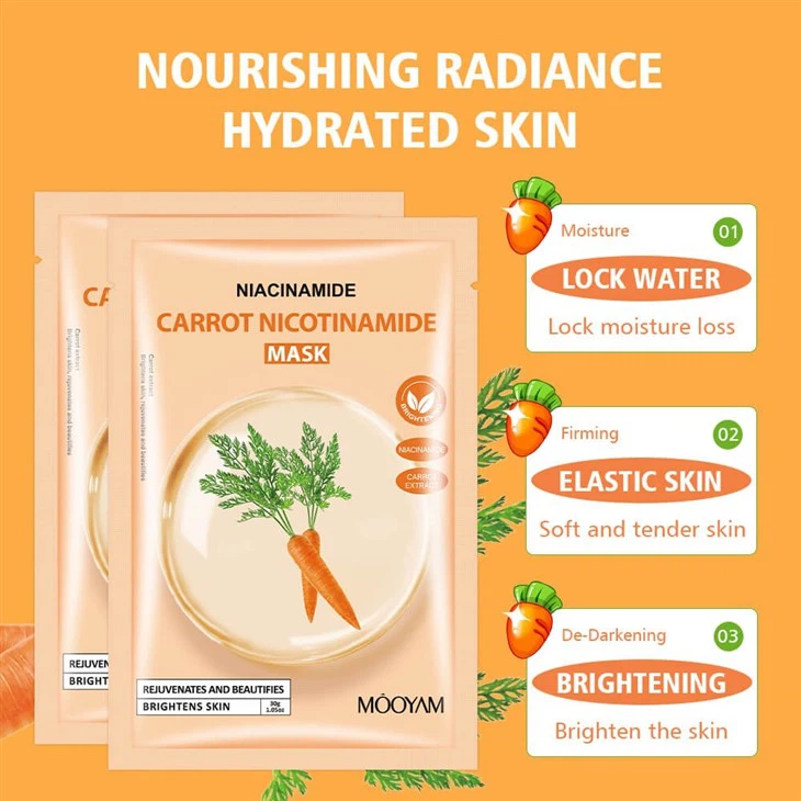 MOOYAM Carrot Niacinamide Facial Mask – 15-Minute Glow Boost For Dull, Tired Skin