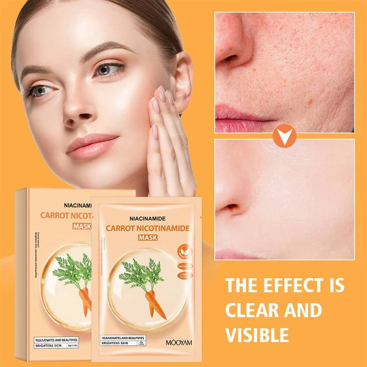 MOOYAM Carrot Niacinamide Facial Mask – 15-Minute Glow Boost For Dull, Tired Skin